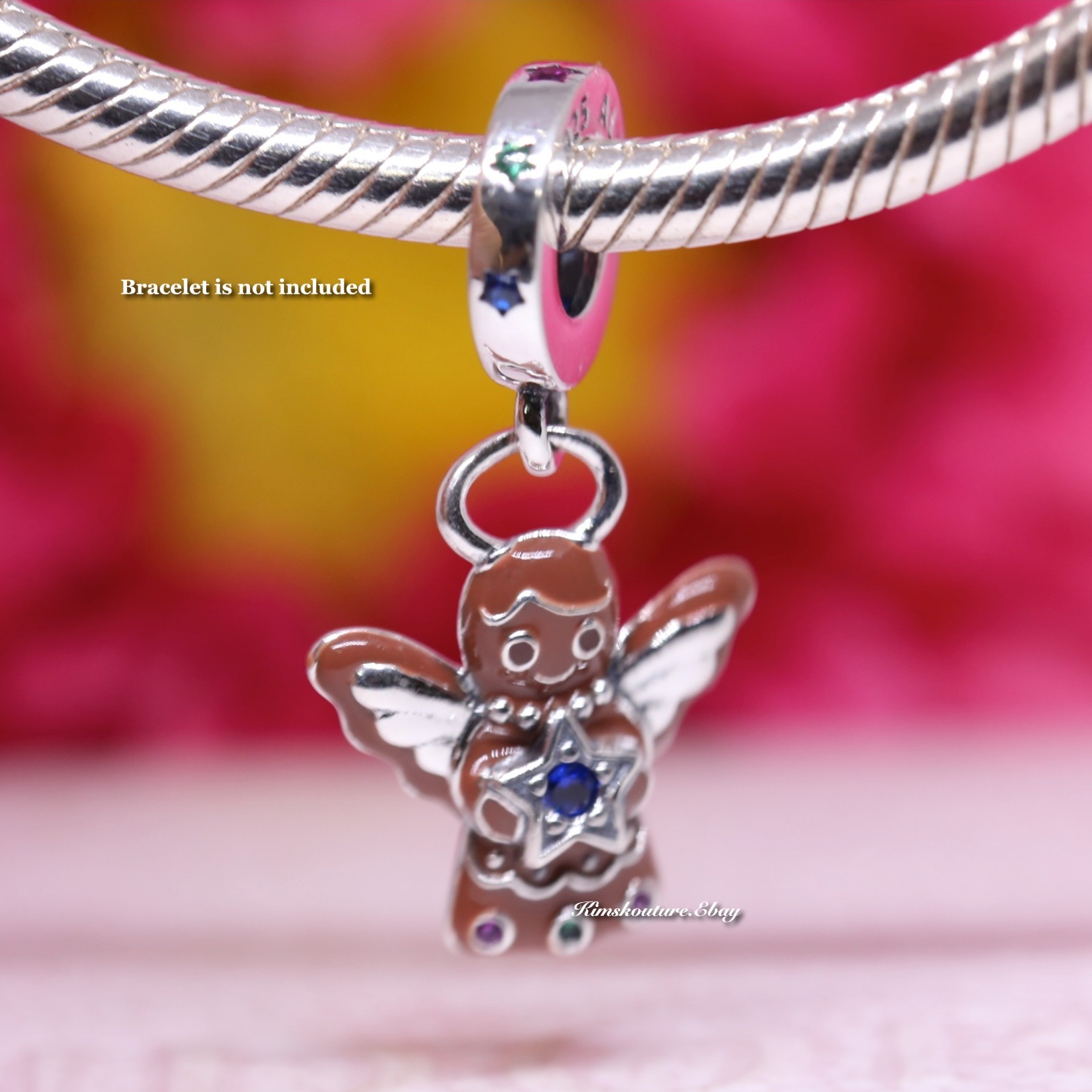 New Authentic PANDORA 925 My Sweetheart Gingerbread Angel Charm 794247C01