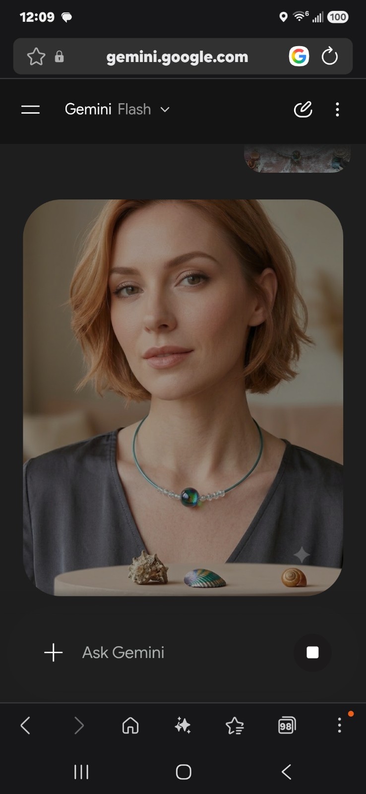 BigTimeRockShow Sea Treasure Single Elegant Iridescent Orb on Steel Collar