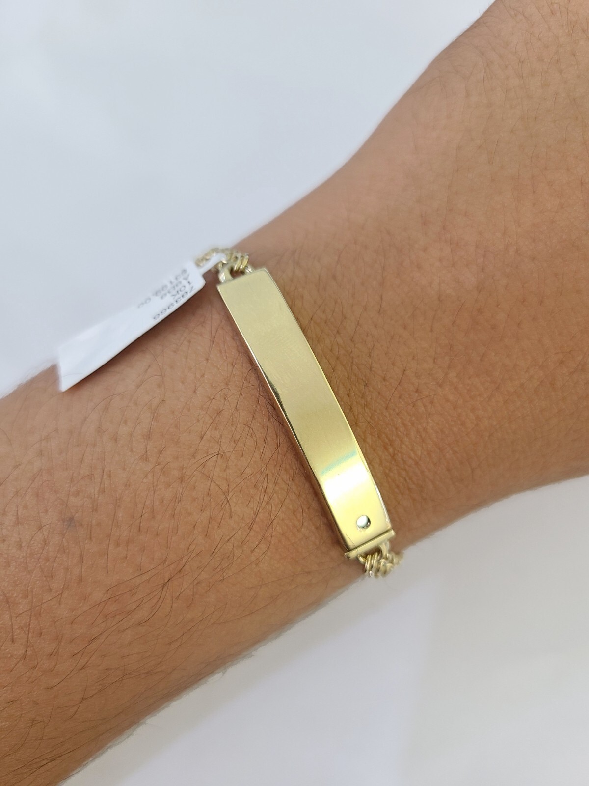 10k Chino ID Bracelet Yellow Gold Box Lock Real 10kt 6.25″