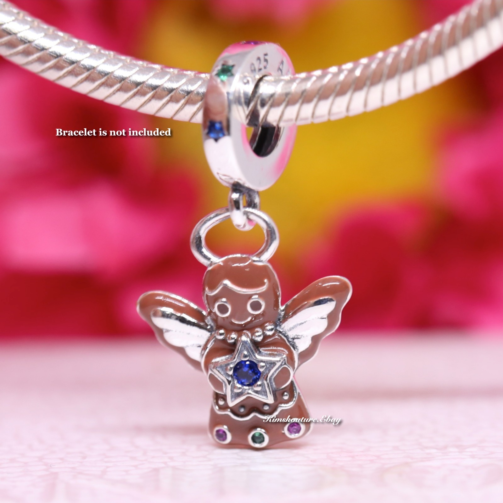 New Authentic PANDORA 925 My Sweetheart Gingerbread Angel Charm 794247C01