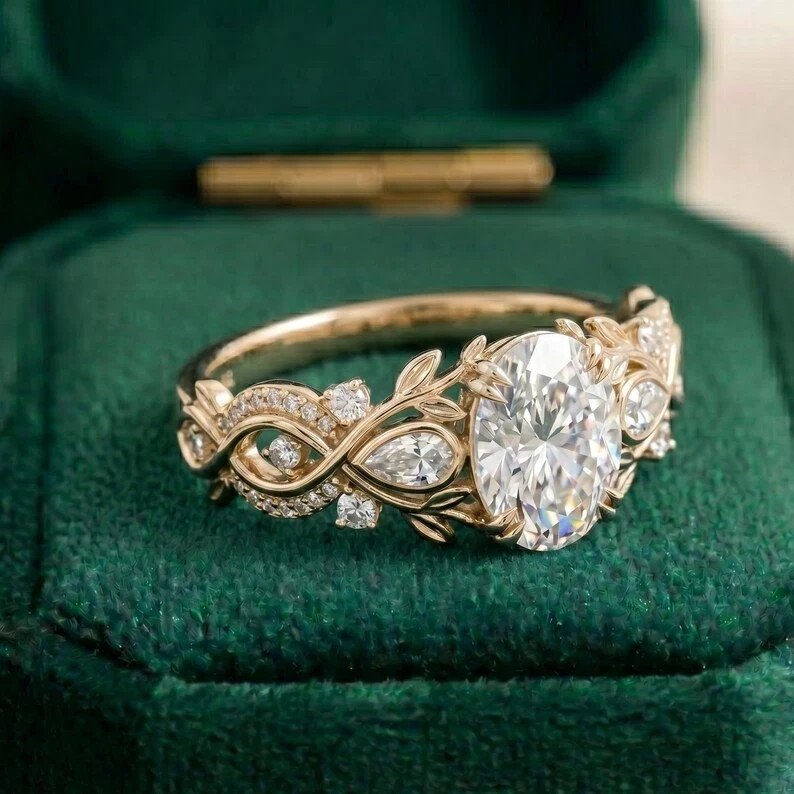 2.50Ct Oval F-VS1 Lab Grown Diamond Women Solitaire Wedding Ring 14k Yellow Gold