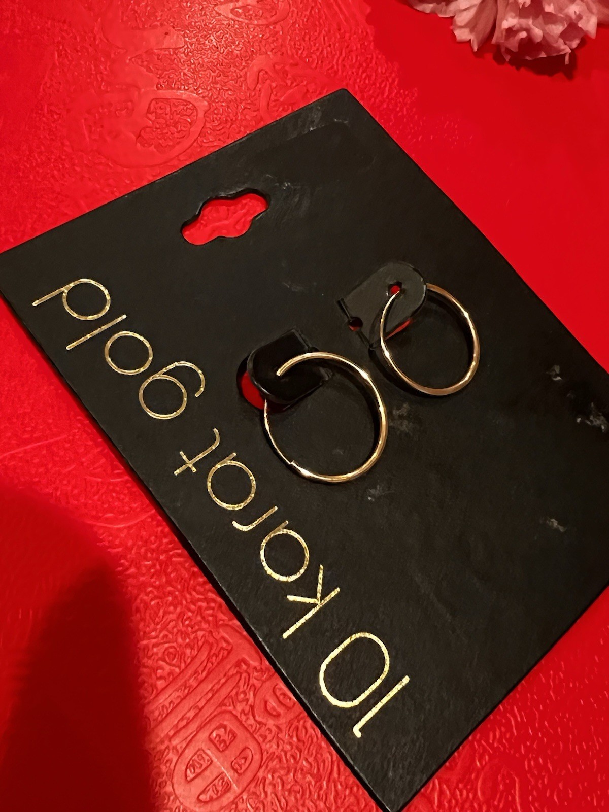 New 10k Yellow Gold Endless Hoop Earring (A2)