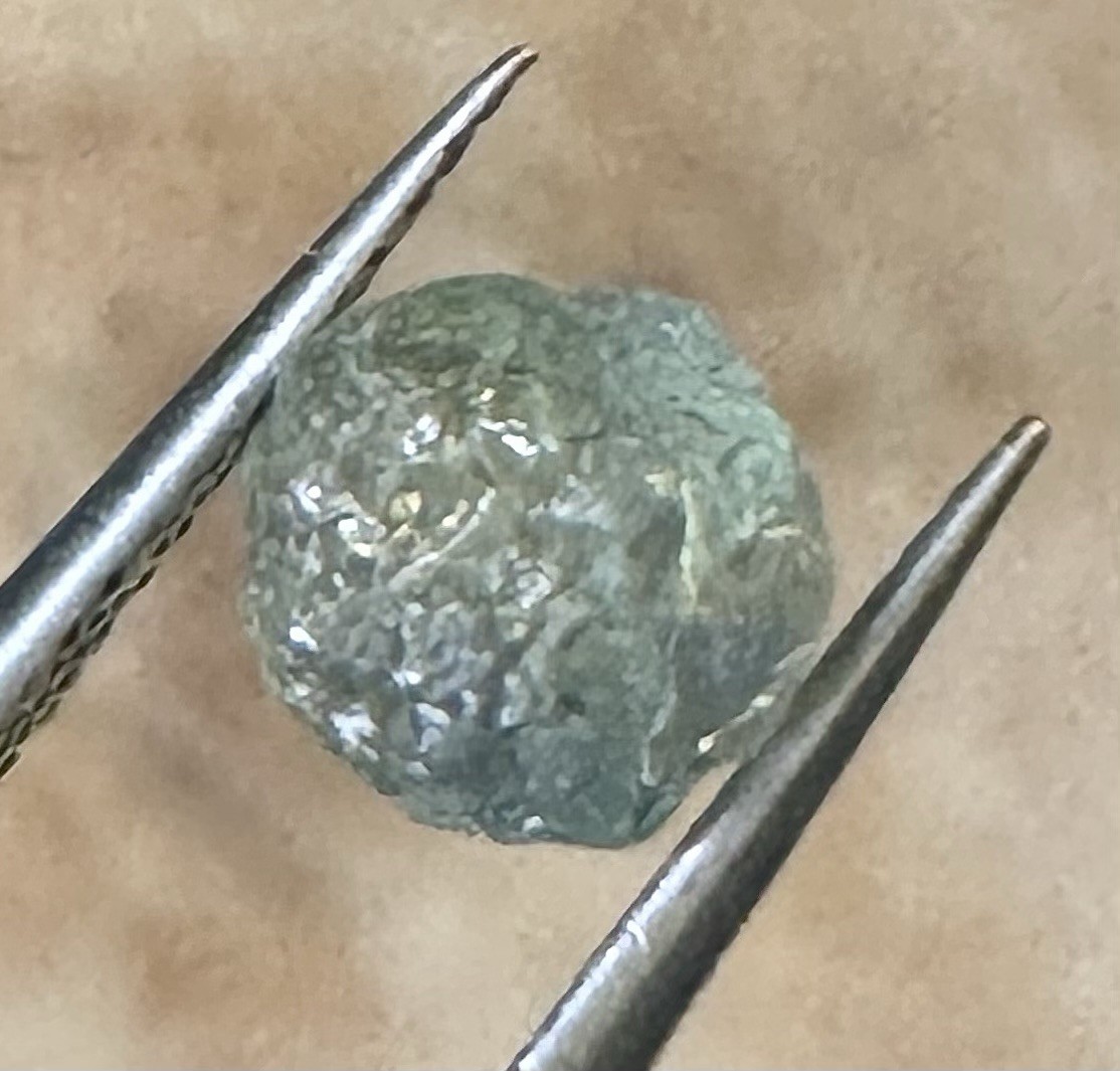 Gorgeous Natural Uncut Green Montana Sapphire 2.00 CT Approx 6x6x5 mm