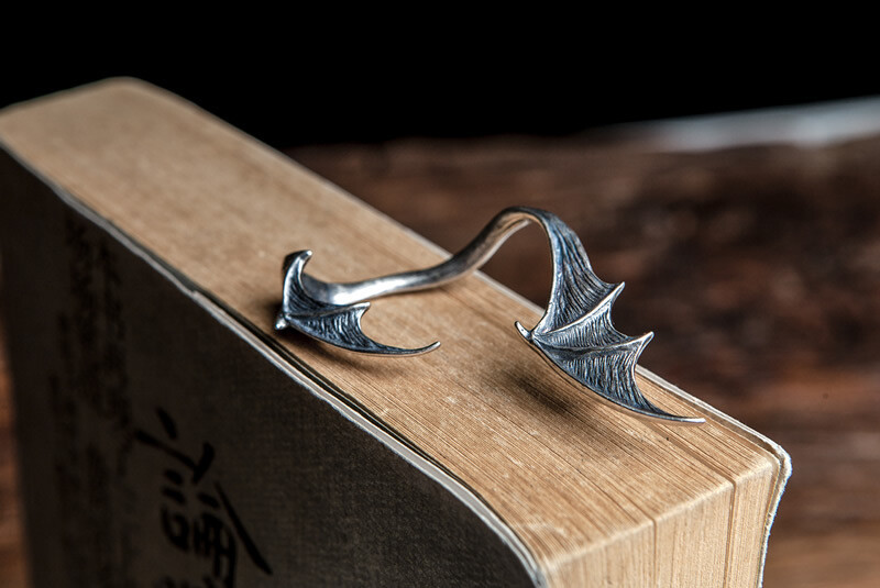 Anti-allergic Gothic Bat Wing Ear Clip Ear Sterling Silver Climber Earrings Fast