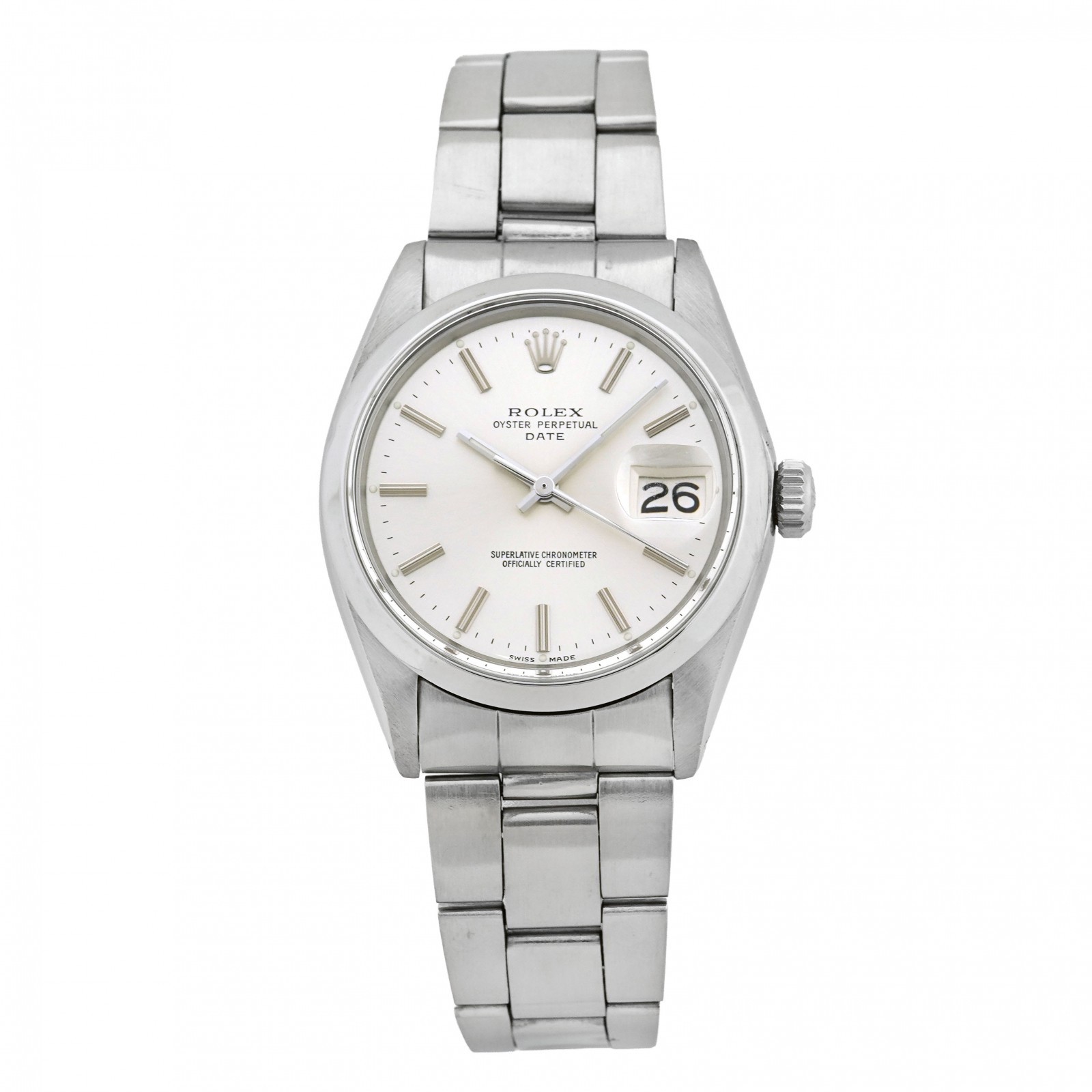 ROLEX Oyster Perpetual Date 1500 Automatic Silver Dial Men