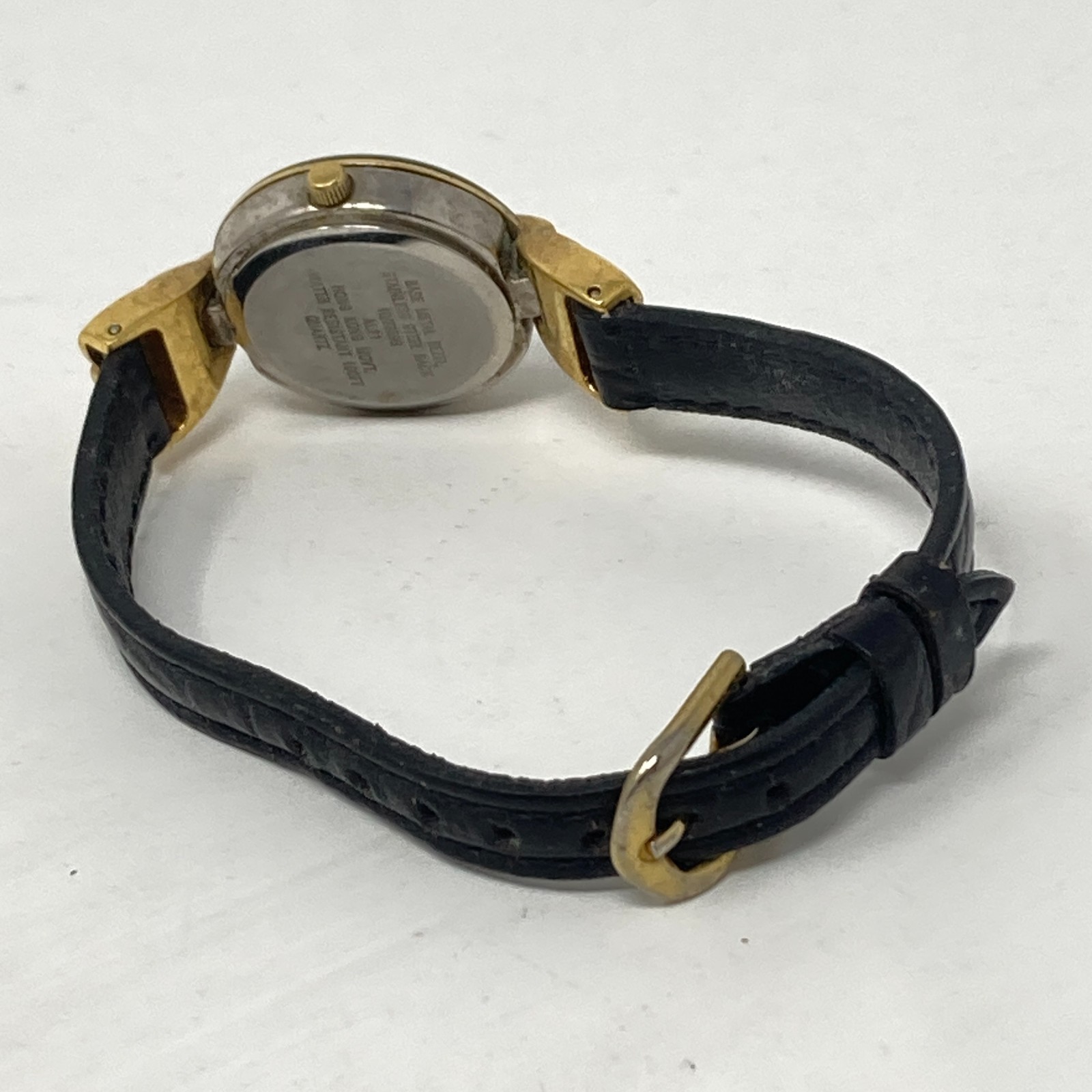 Vtg Anne Klein II Watch Women 24mm Gold Tone MOP Black Classic New Battery 8″