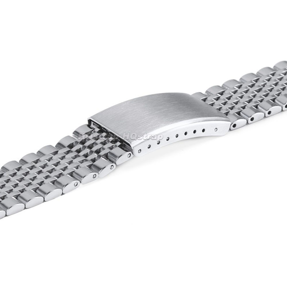 High Quality 9 Beads Stainless Steel Arc Watch Strap 18/20/22mm Metal Bracelet