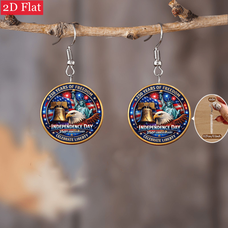 6 Pairs of Earrings Commemorating The 250th Anniversary of The United States