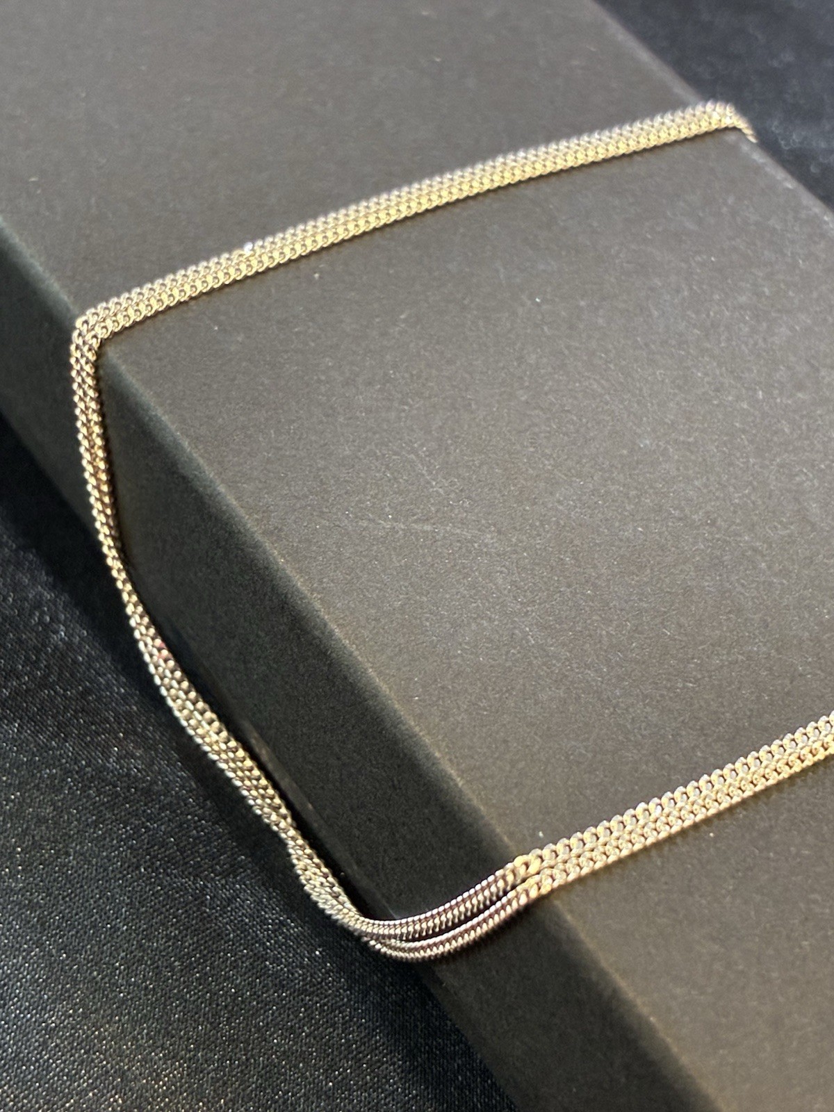 NEW 925 Sterling Silver Super Flat Curb Chain Necklace 1.2mm 22″ Italy Men Women