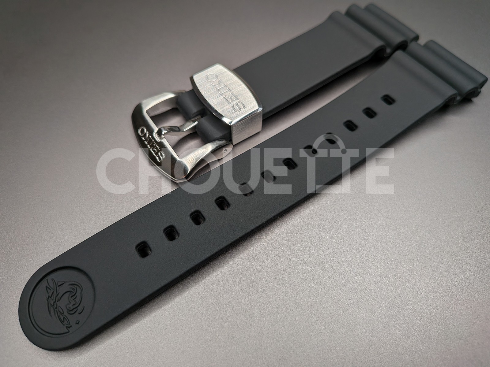 Seiko Prospex SRP777 SBDY095 SRPE07 22mm Black Silicone Watch Strap with PINS