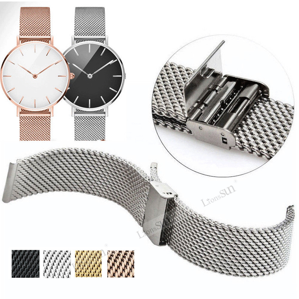 Mesh Stainless Steel Watch Band 18mm 20mm 22mm Metal Watch Replacement Strap