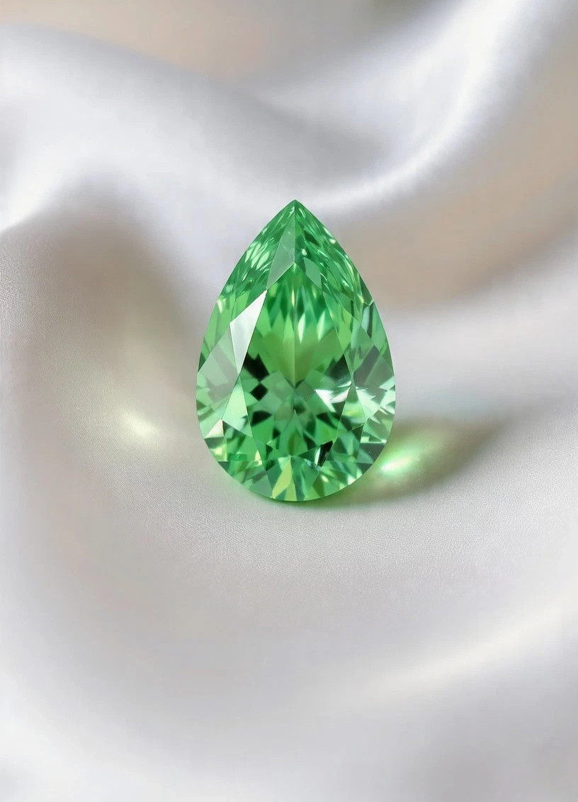 4.70 CT Natural Green Diamond Pear Cut 10×14 mm VVS1 D Grade IDGL Certified