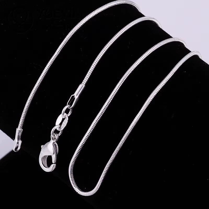 Men&Women’s 925 Sterling Silver Tarnish-Free Italian Snake Chain Necklace 16-24*