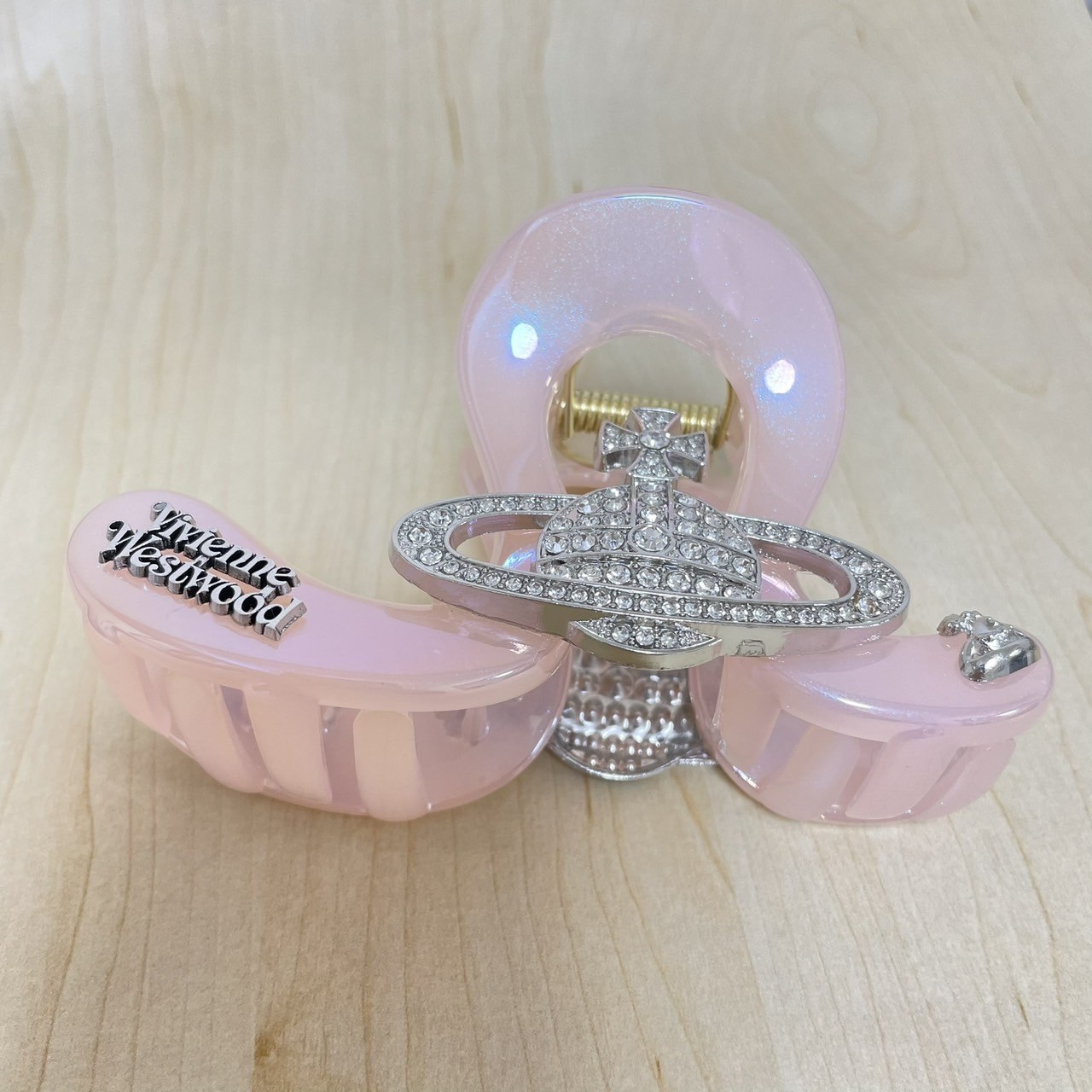 Vivienne Westwood Hair Clip Orb 11 x 6.5 x 3.6cm Plastic Pink Silver