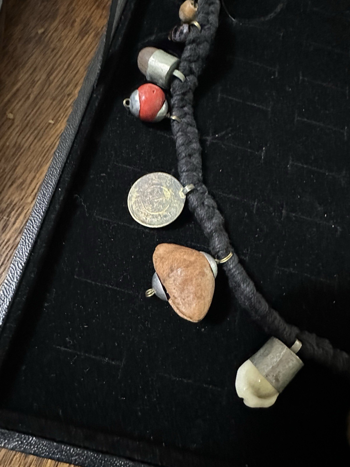 NEPAL or TIBETAN SHAMAN NECKLACE VARIED ITEMS TOOTH ATTACHED