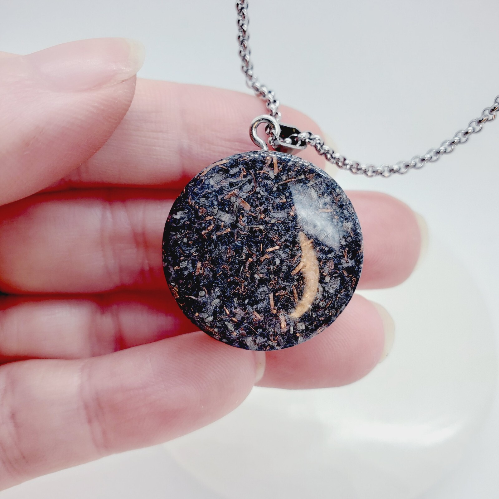 RAINBOW MOONSTONE Orgonite Necklace for Patience and Emotional Balance