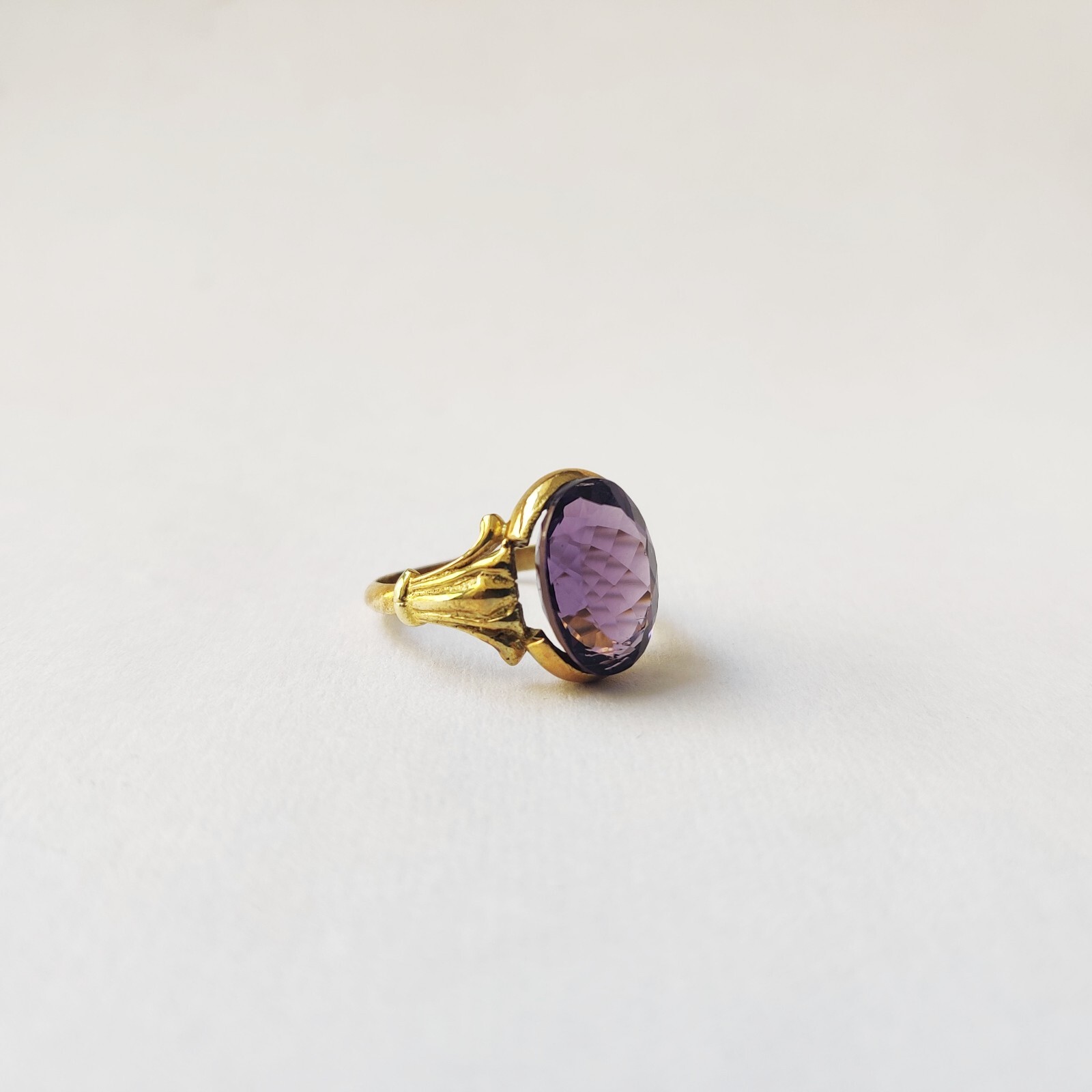 925 Starling Silver Created Amethyst Ring Size 7 Handmade Art And Deco Victorian