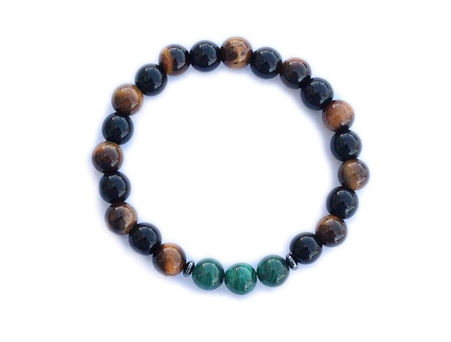 Malachite, Obsidian, & Tiger’s Eye Empath Protection Bracelet, Healing, Balance