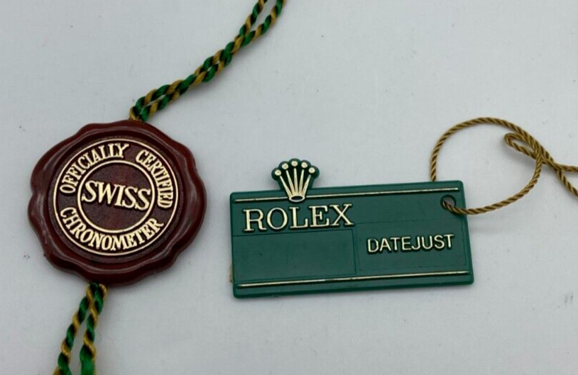Vintage Rolex Datejust green and red Hang Tags #1496