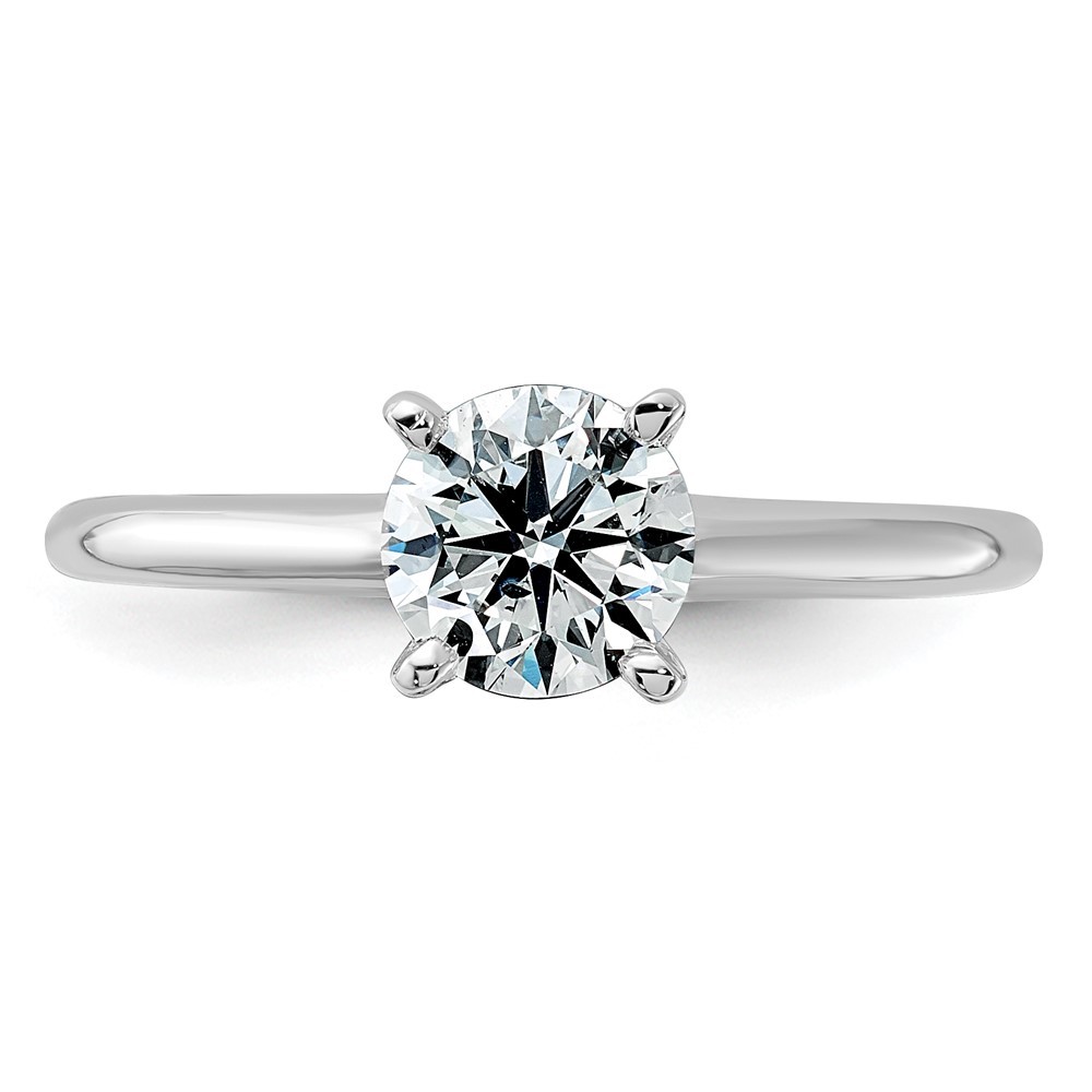 14k White Gold 1ct. Round Cut Moissanite Solitaire Engagement Ring Size 7