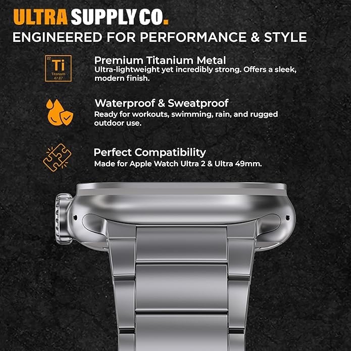 Titanium Band for Apple Watch Ultra 2 & Ultra 1 – 49mm Titanium Metal Bracelet