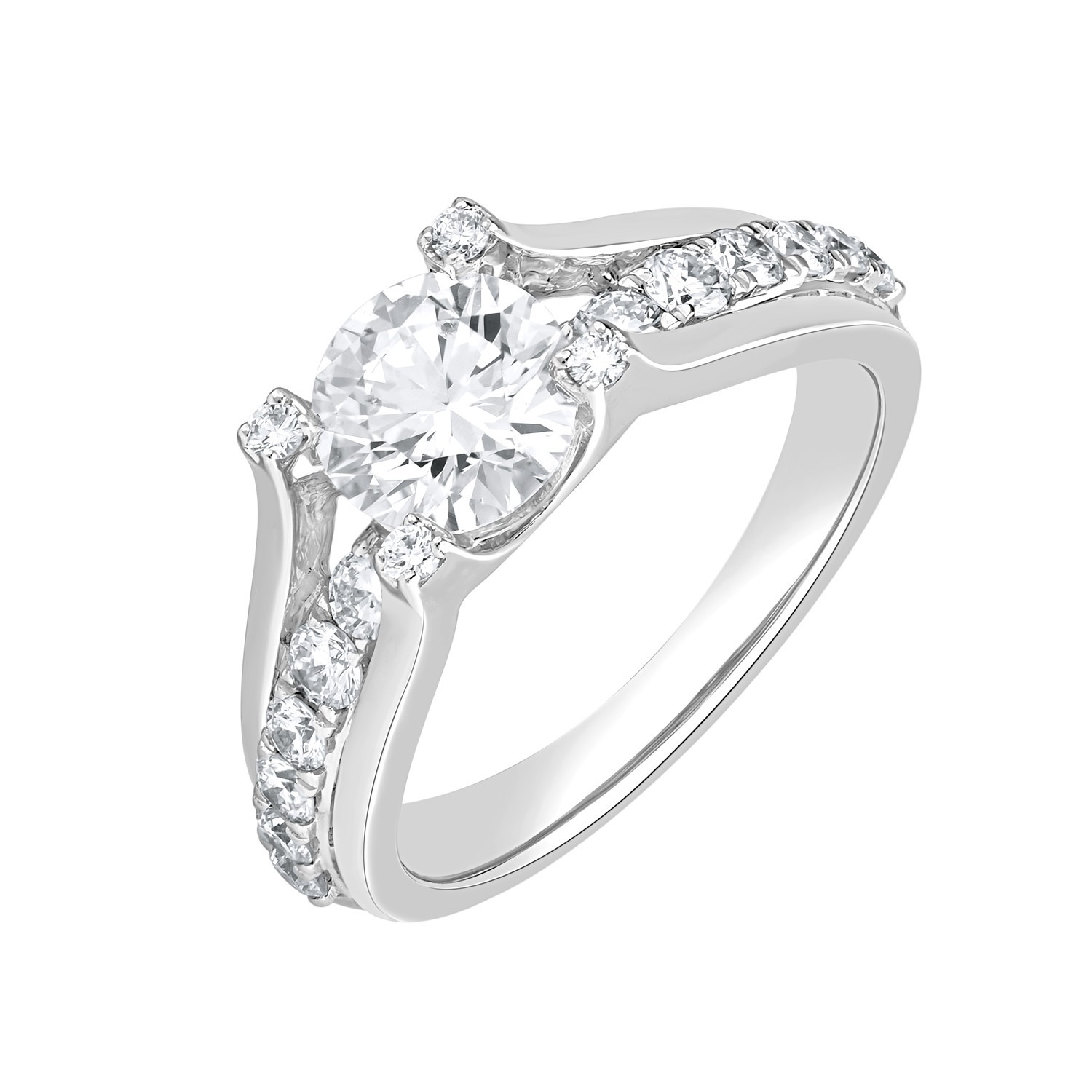 925 Silver Split Shank Women’s Engagement Ring 1.50 CT Round Lab Grown Diamond