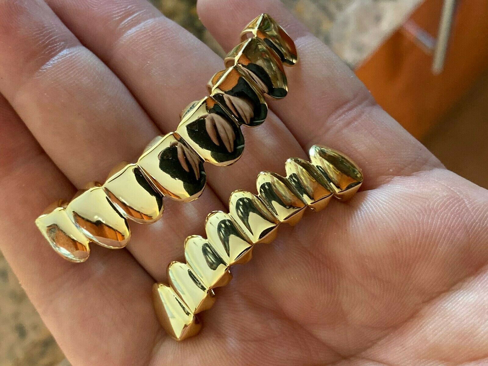 Real 925 Sterling Silver Gold Plated GRILLZ – Hip Hop Grills 6 8 Or Single Teeth