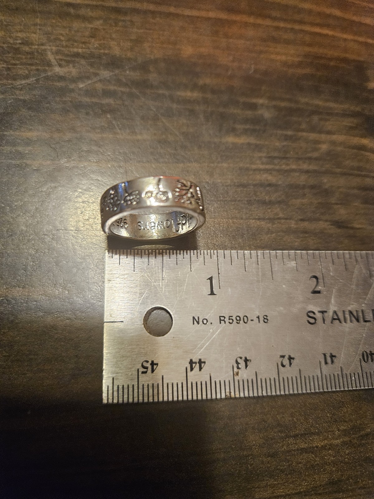 Perimade 925 Sterling Silver Band Wildflowers Sz 7 Friendship Jewelry 18277