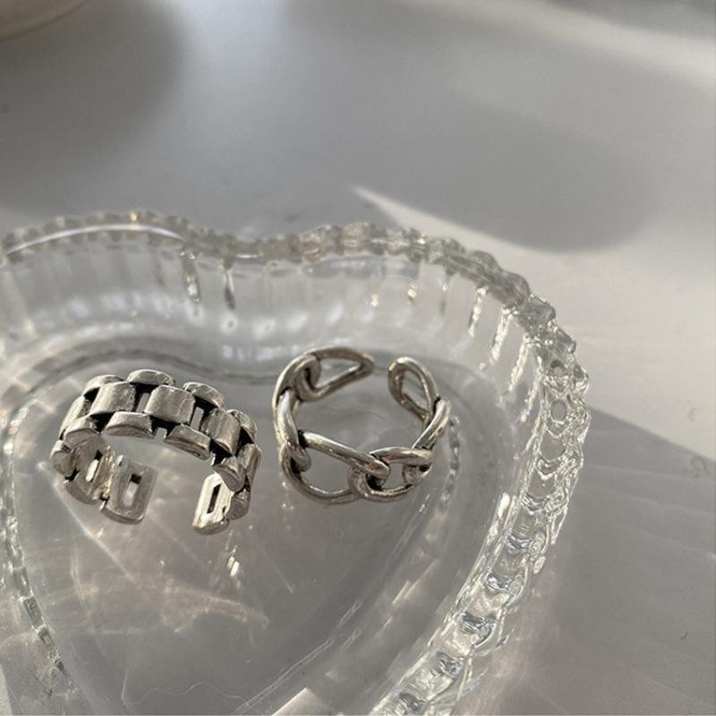 1/2PCS Style Retro Trend Ring Old Watch Strap Simple Opening Personality Ring