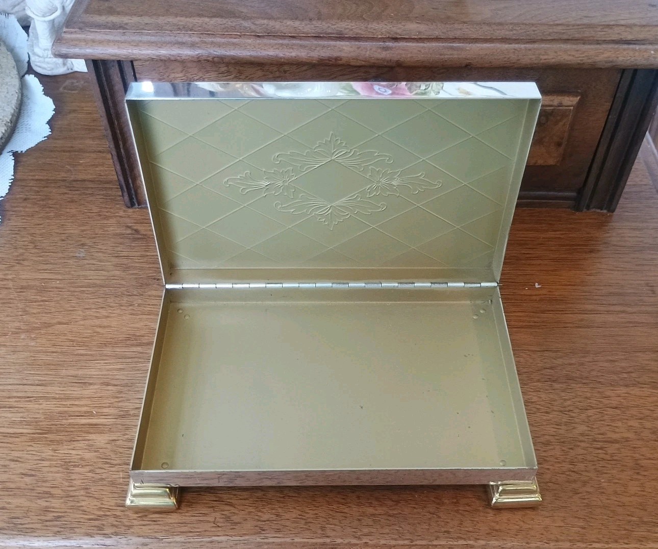 Minaudiere Compact Cigarette Makeup Footed Case Longines Watch Box 4×6 Dresser