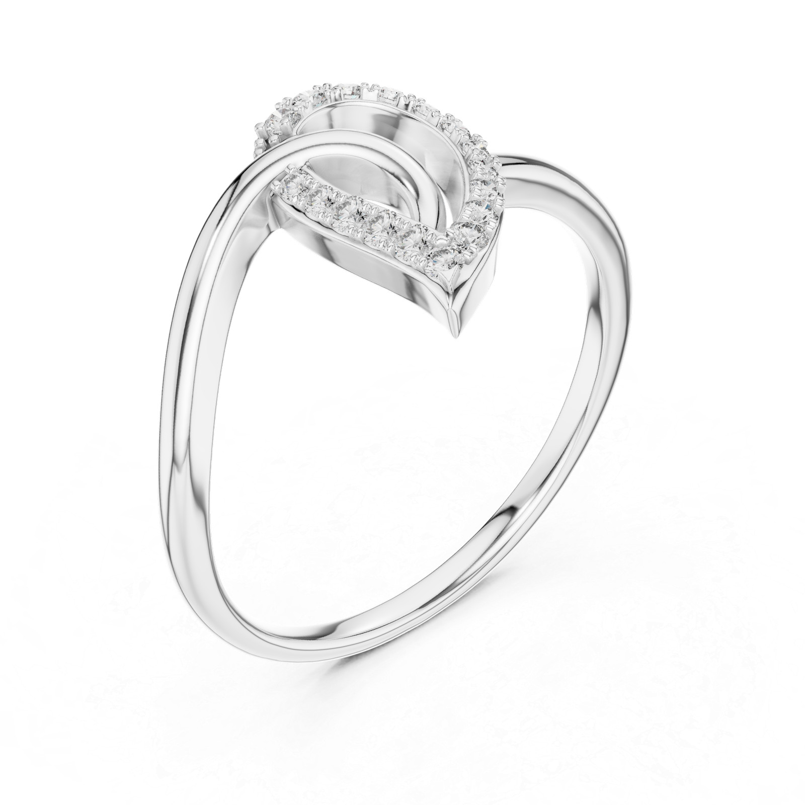 Round Cut Natural Certfied Diamond Twisted Vine Engagement Ring 14k Gold Over