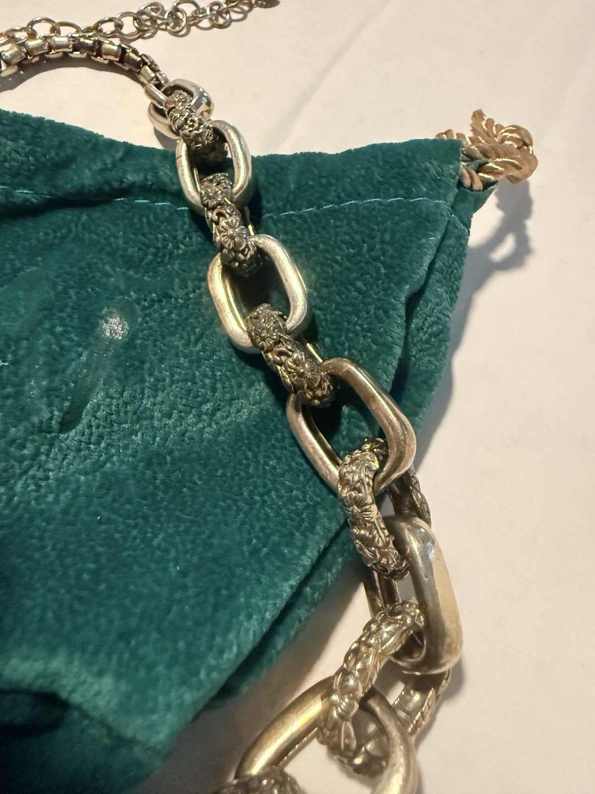 JAI John Hardy Forgot Me Not Flower Link Sterling Silver Necklace