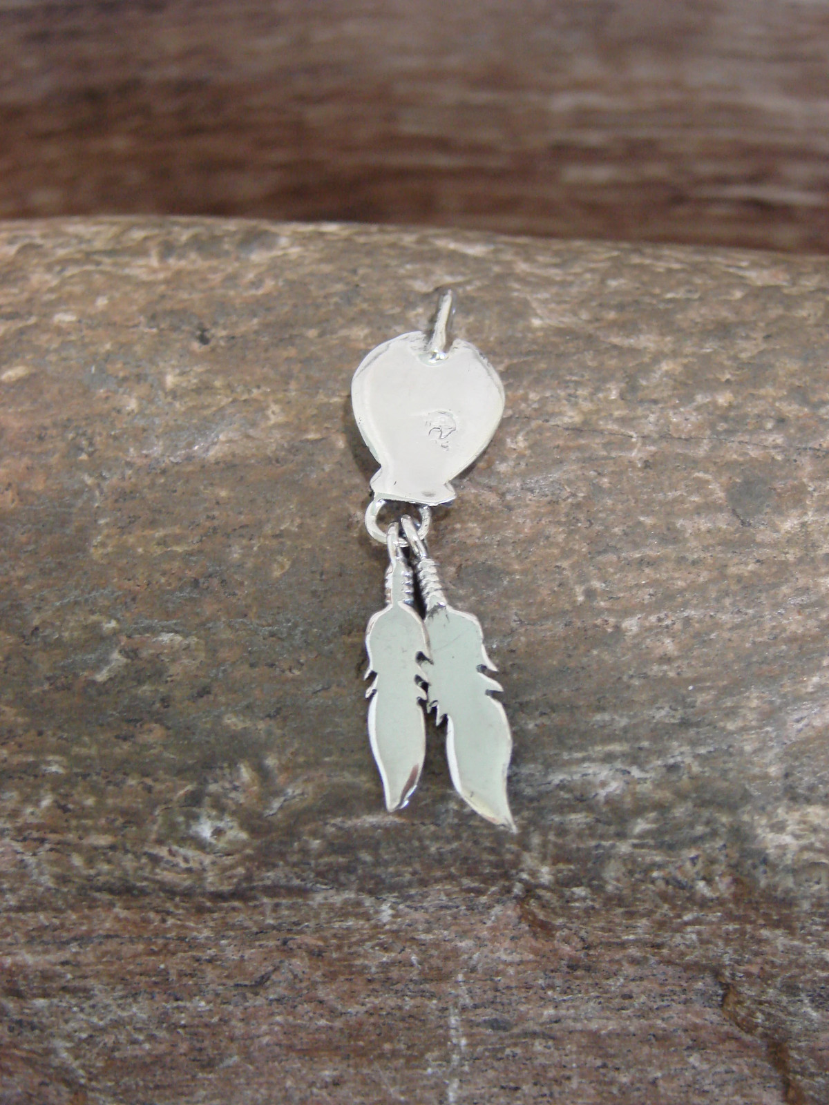 Native American Sterling Silver Turquoise Bear Paw Feather Pendant – Spencer