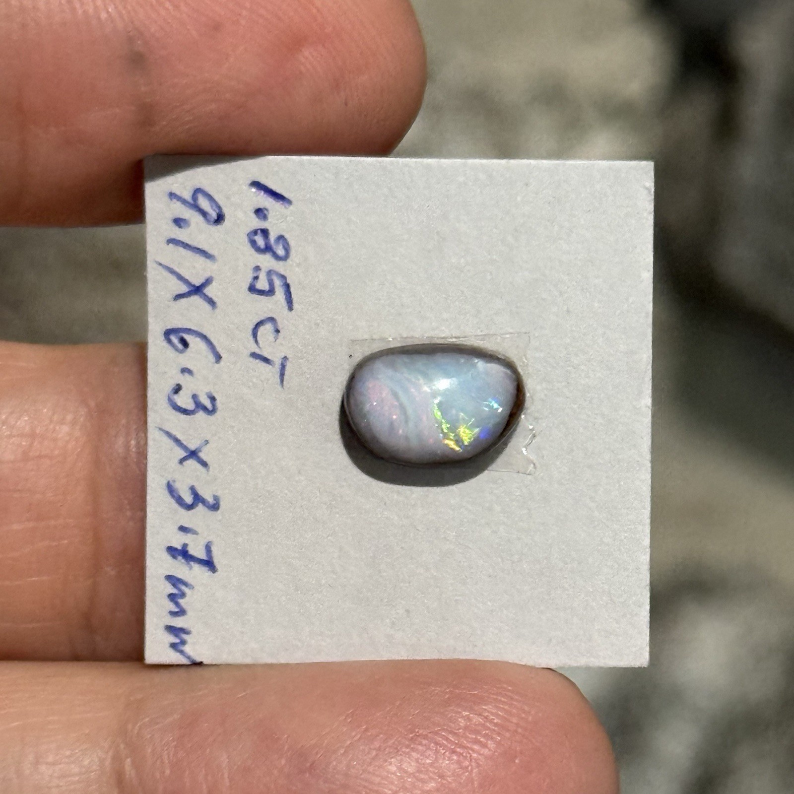 1.85ct 9.1×6.3×3.7mm Colorful Australian Boulder Opal Oval Cabochon Ring Gem