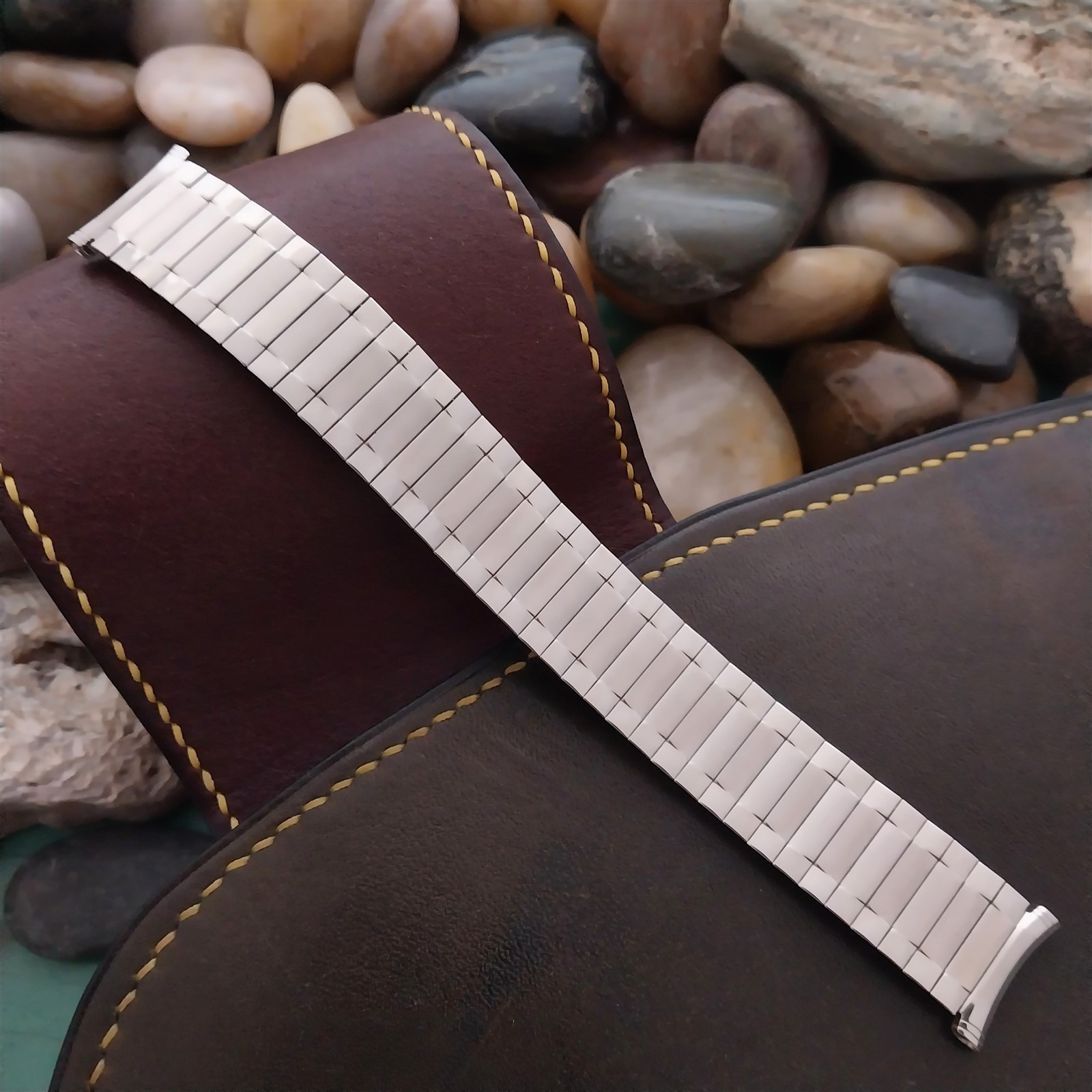 19mm 18mm Speidel Radial Wide Brushed Stainless Steel Unused 1970s Watch Band