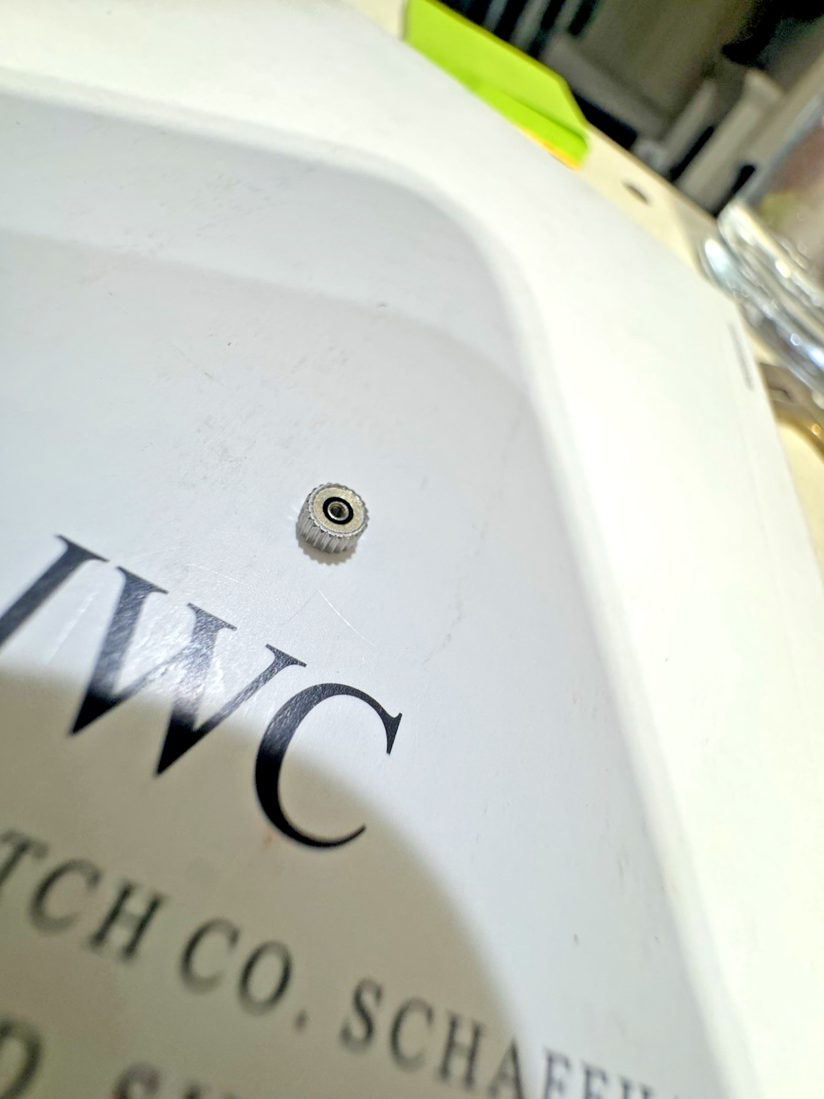 IWC MODEL WATCH CROWN FISH LOGO NEW OS OEM 3.45MM S/STEEL SWISS MADE