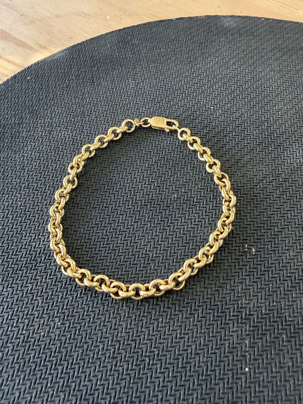 18k 750 Stamped 6mm Rolo Bracelet 7.5 Inch 6 grams