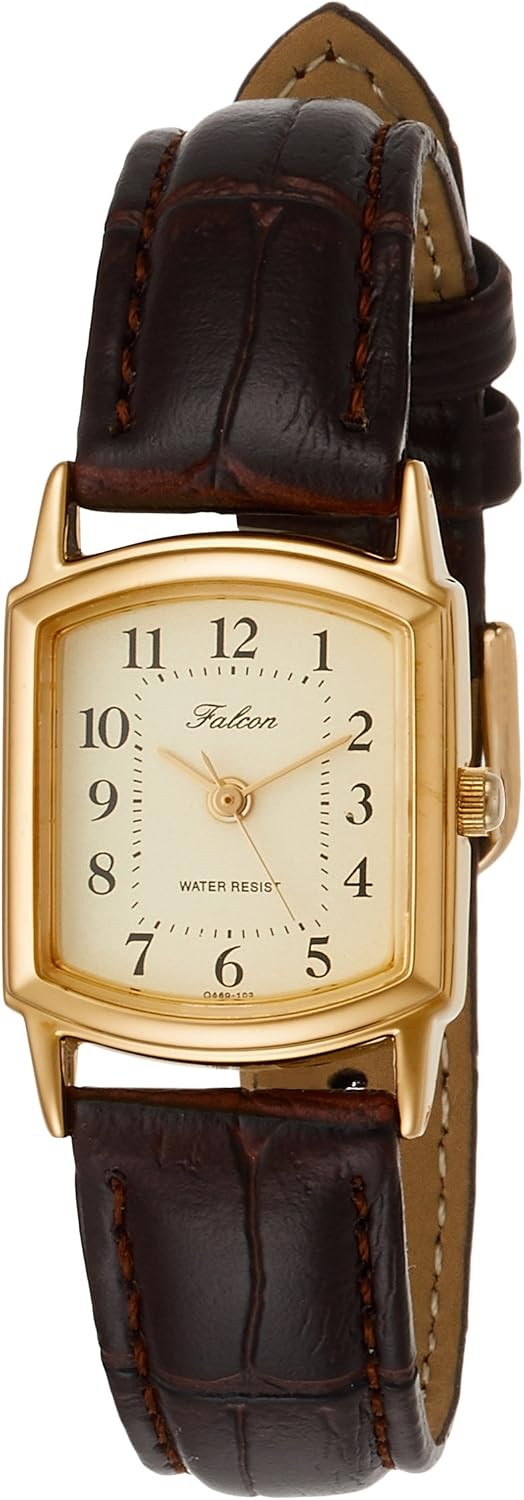 New Q&q QA69-305 Womens Watch Analog Water Resistant Leather Navy Japan