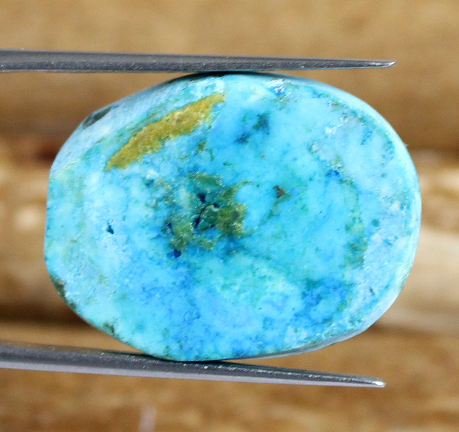 21.25 Ct Oval Shape Arizona Blue Turquoise Natural Gemstone Certified T9267
