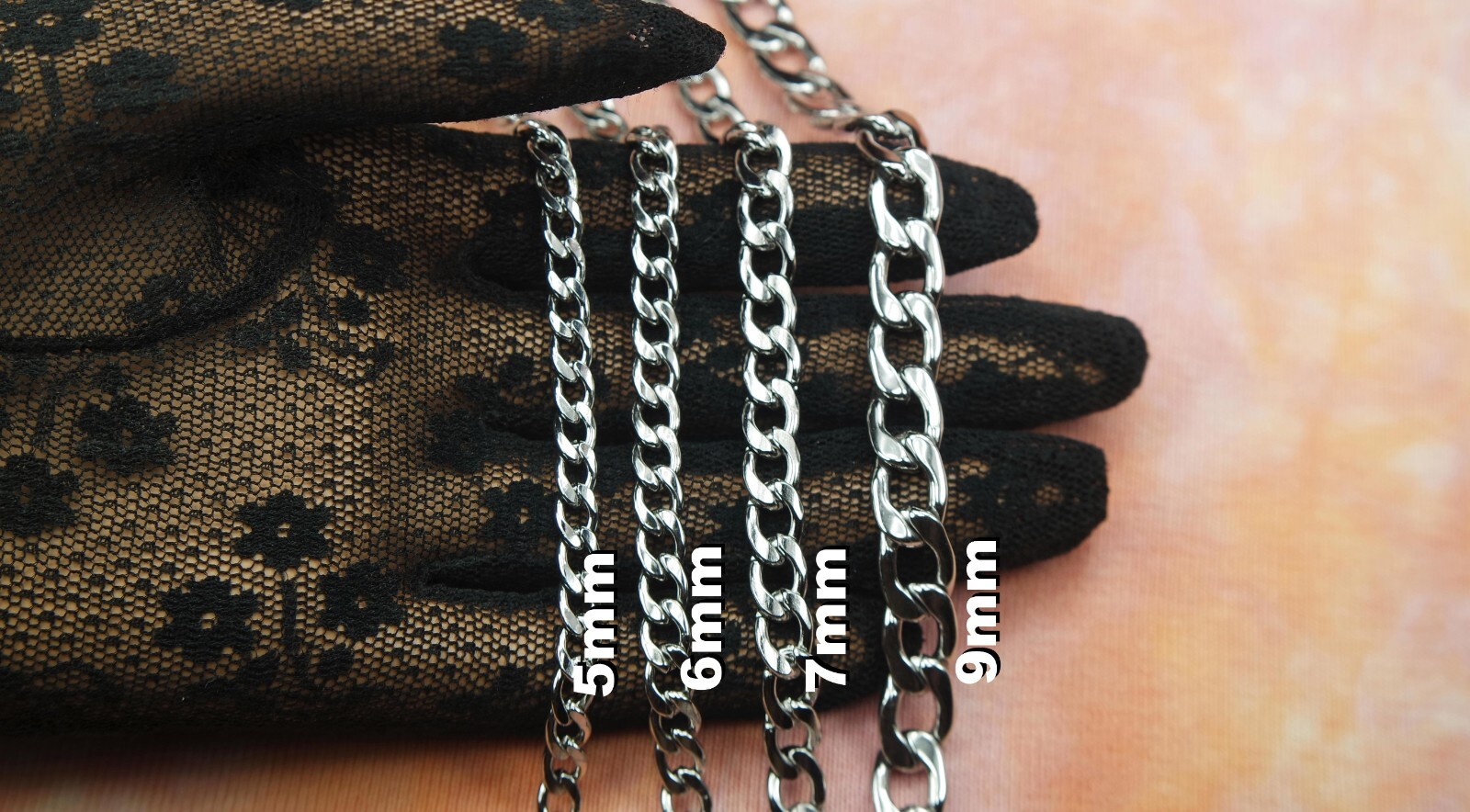 Curb Chain Necklace Pure 304 Stainless Steel, Any Custom Length Miami Curb Chain