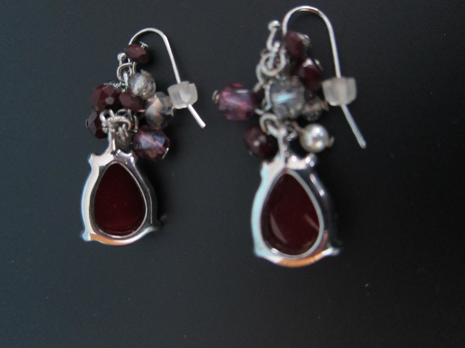 White House Black Market (WHBM) Burgundy Bracelet & Dangle Earrings Set