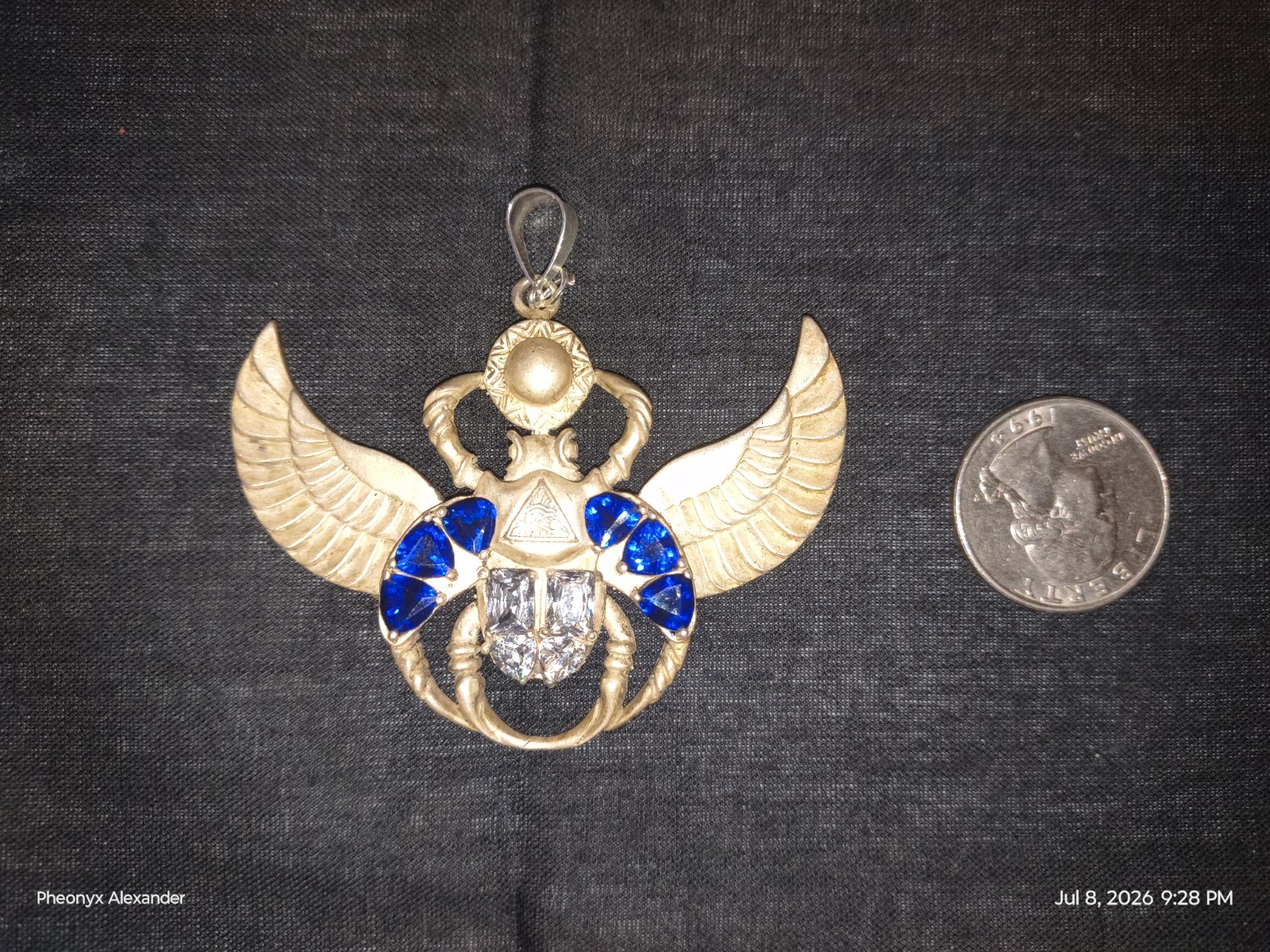.925 Silver Egyptian Scarab pendent See Description Before Buying