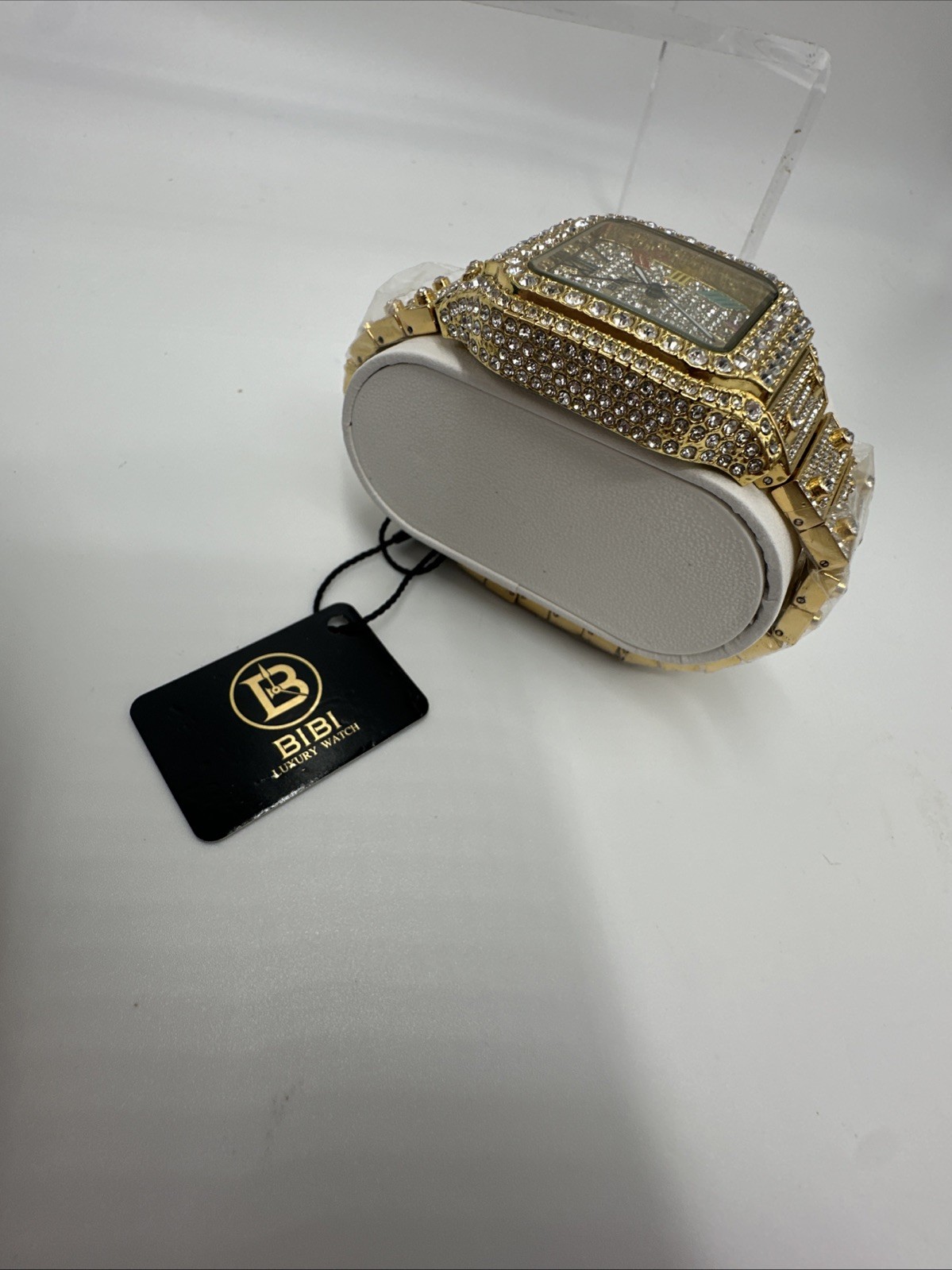 BIBI Men’s Blinged Out Luxury Fashion Watch, Rainbow Roman Numerals , New