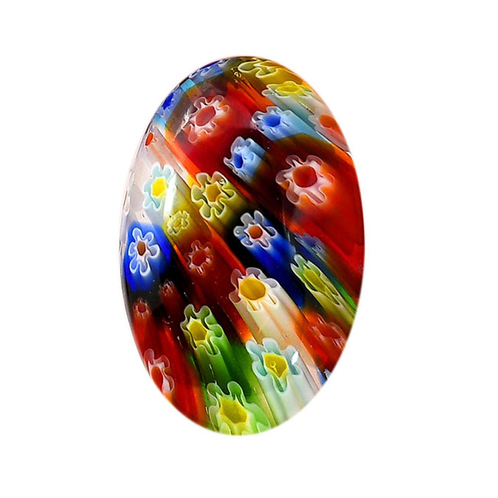 Lab Created Millefiori Murano Glass 20.55×32.1×6 mm Oval Gemstone LS124-06481