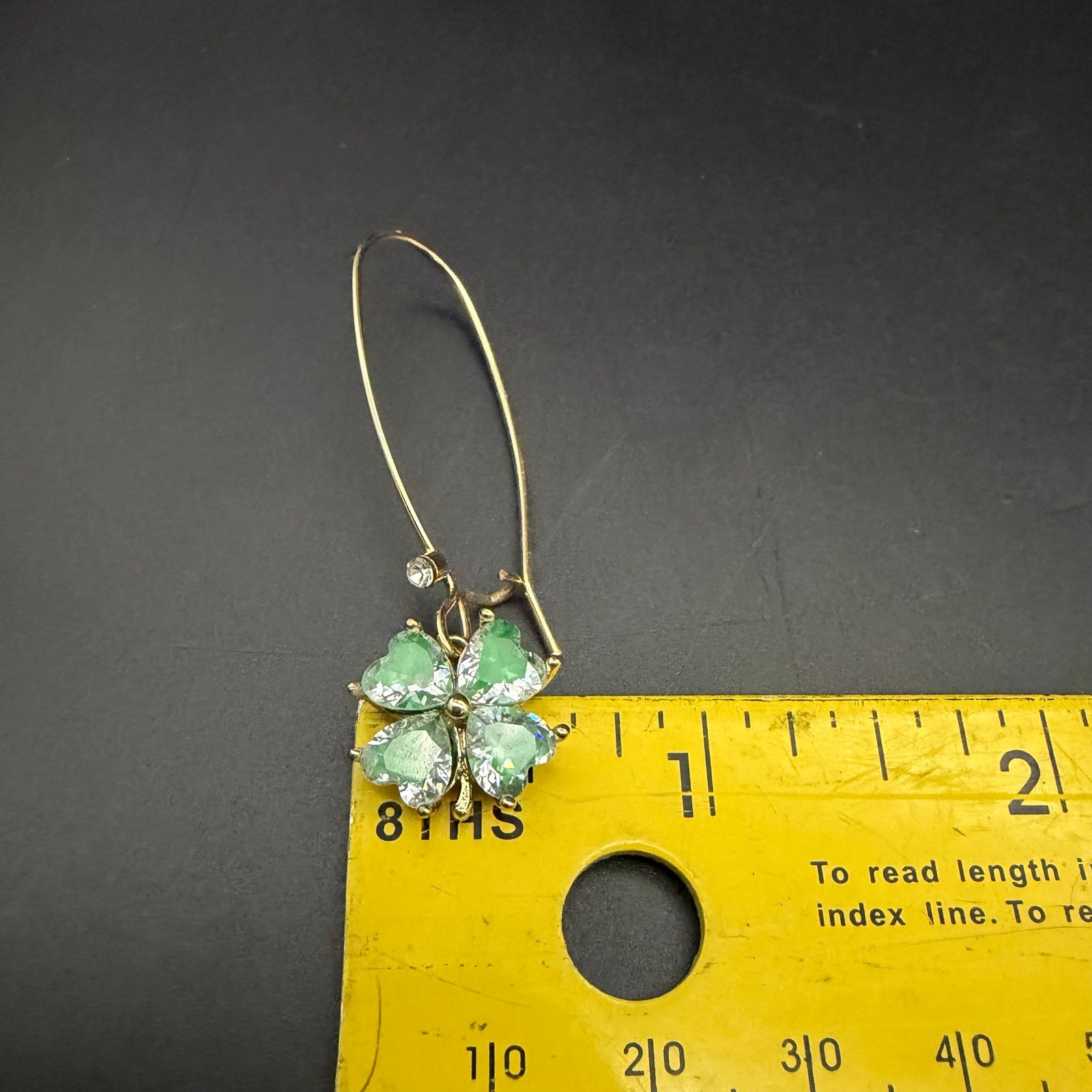 NEW True To Form Hand Painted Shamrock 4 Leaf Clover Earrings ~St Patrick’s Day