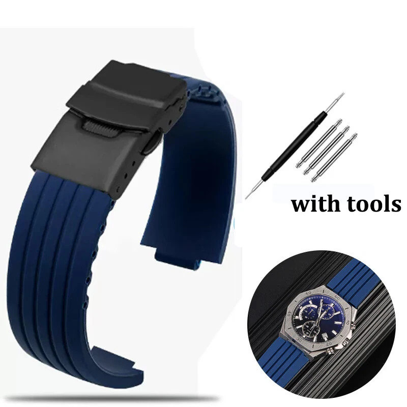 Oris Aquis 7330/7740 Striped Silicone Strap 24mm Convex Waterproof