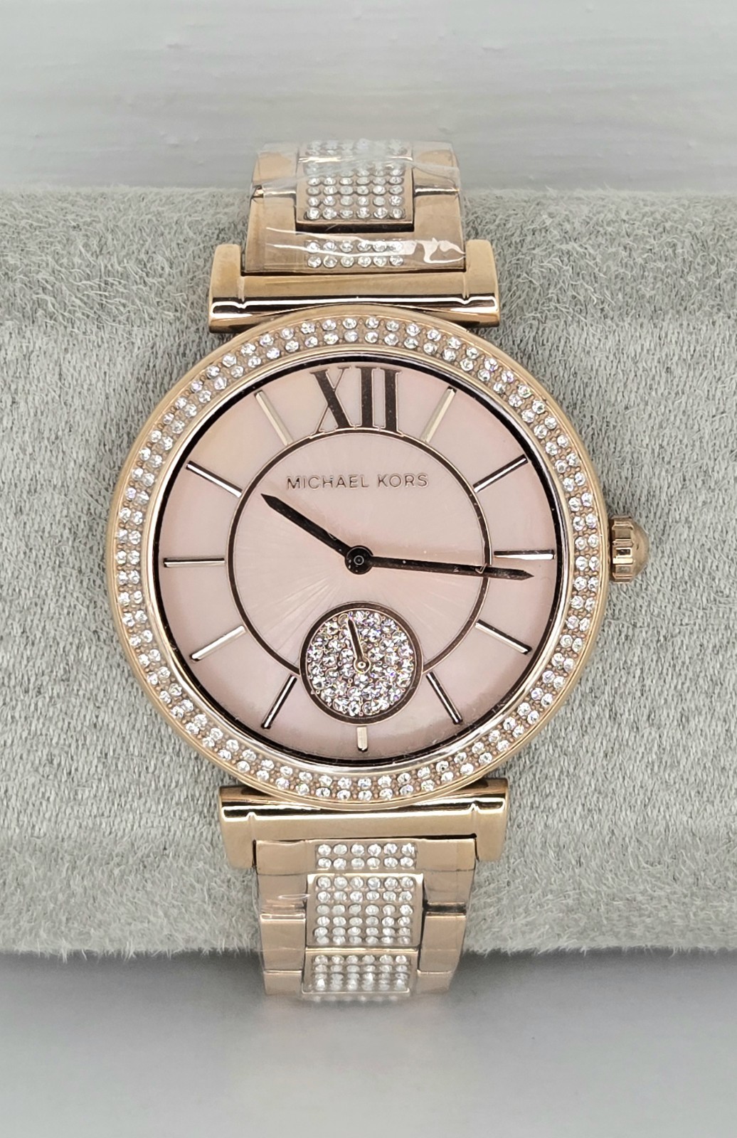 MICHAEL KORS ABBEY MK4617 PINK DIAL ROSE GOLD BRACELET QUARTZ 36MM WOMENS WATCH