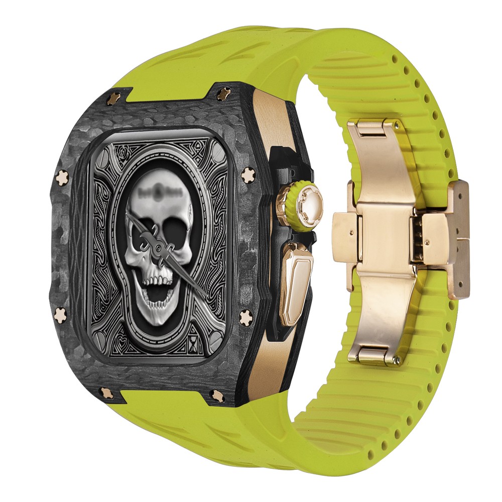 Luxury Titanium Carbon Fiber Case Rubber Band Mod Kit For Apple Watch Ultra 49MM