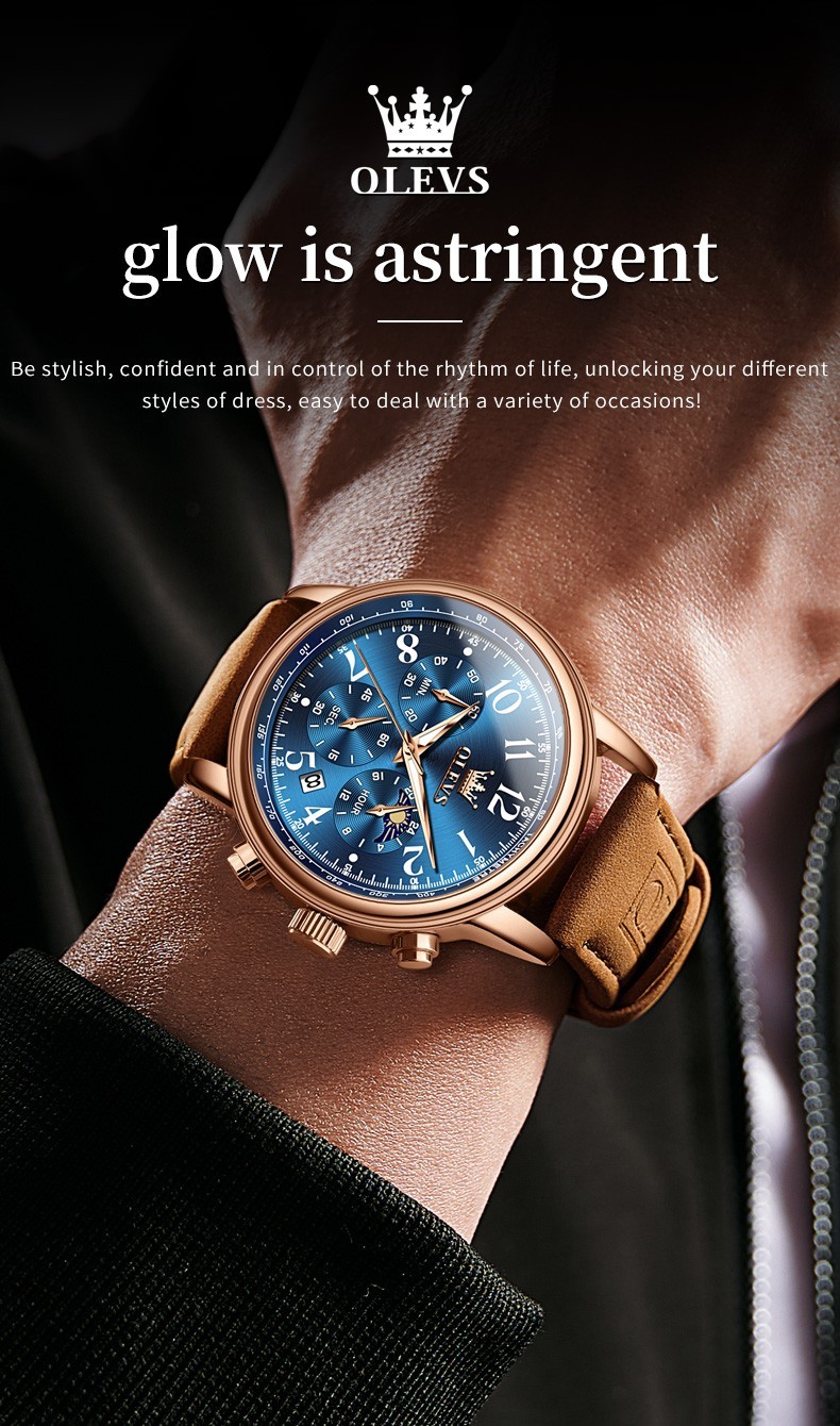 OLEVS 2912 Luminous 3ATM Waterproof Male New Year Present Leisure Quartz Watch