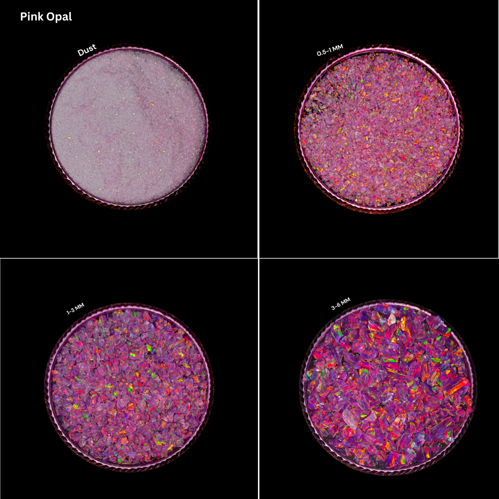 Crushed Pink Opal Coarse Gemstone Powder All Size Premium Inlay Material Opal